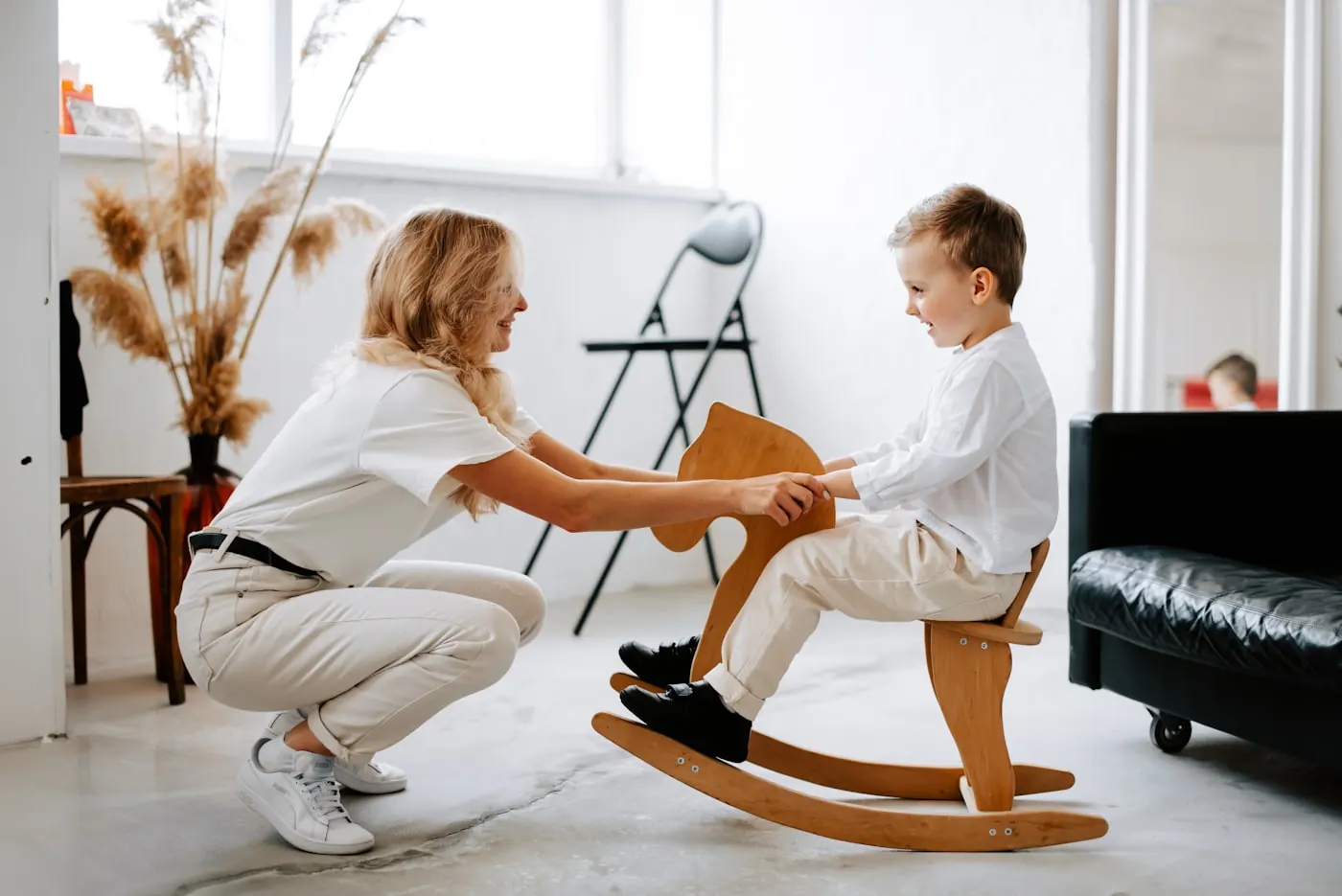 An assessment session, with a parent present.