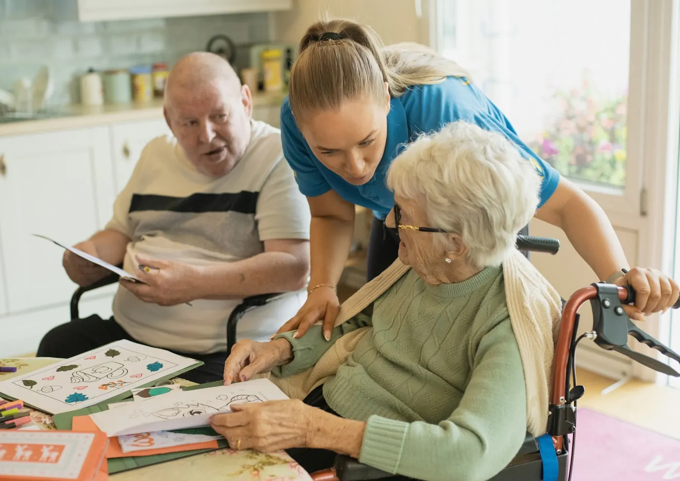 An activity session at an old-age home.